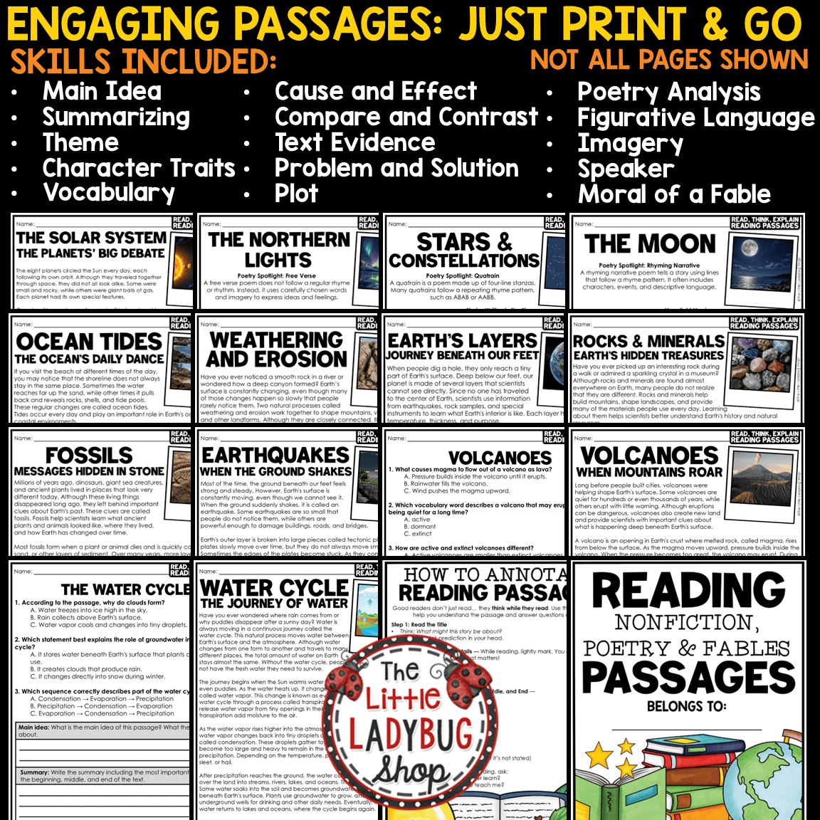 Nonfiction Science Reading Comprehension Passages 3rd 4th Grade