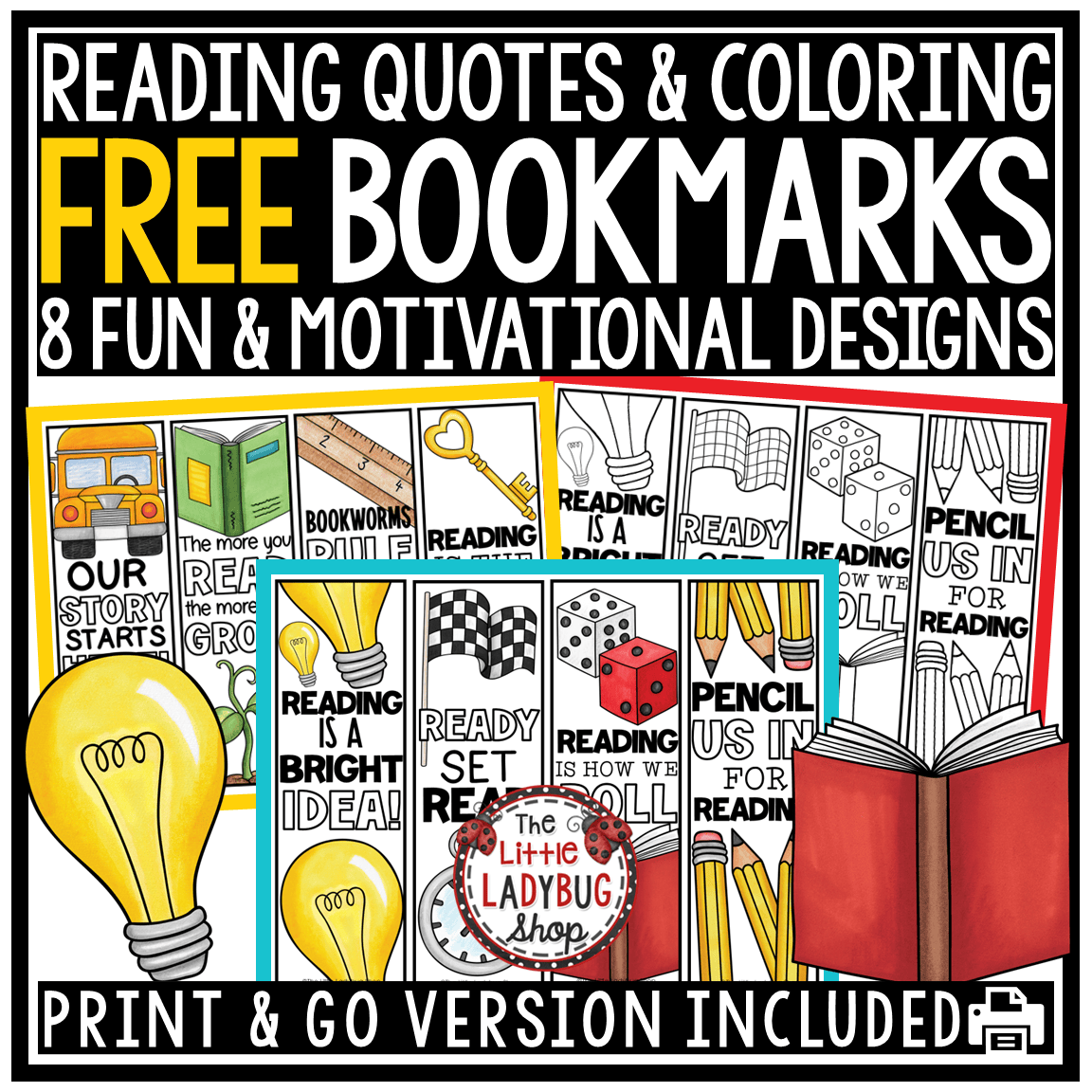Back to School Student Gift Reading Bookmarks Printables
