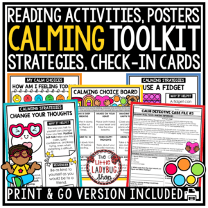 Calming Strategies Calming Corner Posters Activities SEL 3rd 4th Grade