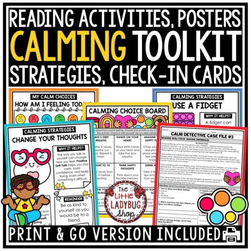 Calming Strategies Calming Corner Posters Activities SEL 3rd 4th Grade