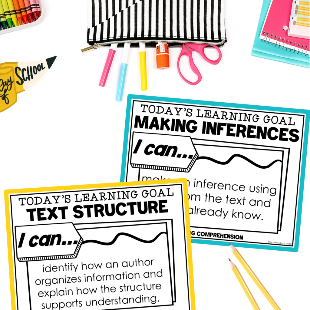 3rd 4th Grade Reading and Writing “I Can” Statements Learning Objectives