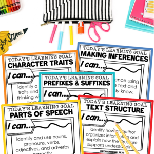3rd 4th Grade Reading and Writing “I Can” Statements Learning Objectives