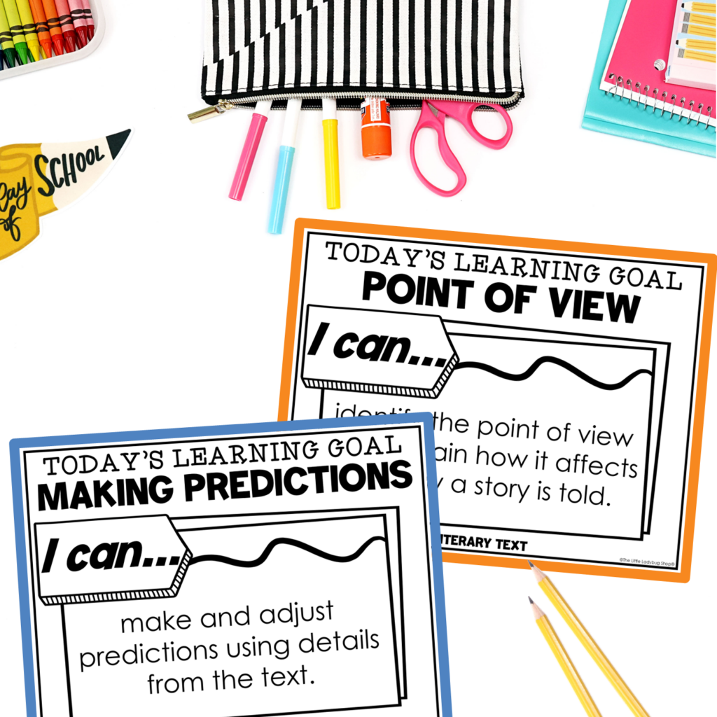 3rd 4th Grade Reading and Writing “I Can” Statements Learning Objectives