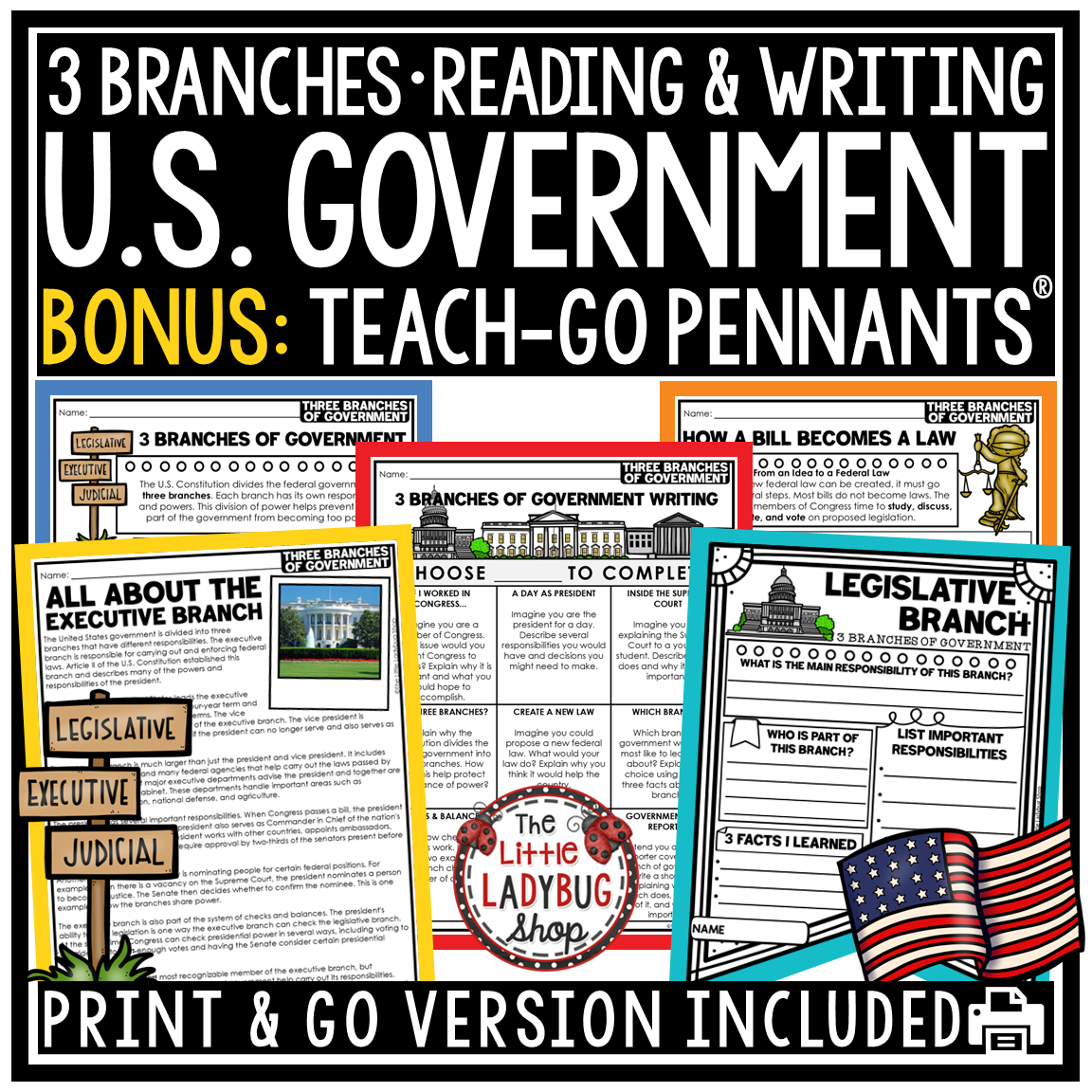 3 Three Branches of Government Activities Worksheets U.S. Government