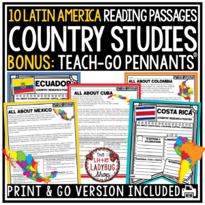 Hispanic Heritage Month Reading Passages Latin America Country Research
