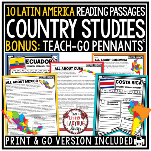 Hispanic Heritage Month Reading Passages Latin America Country Research