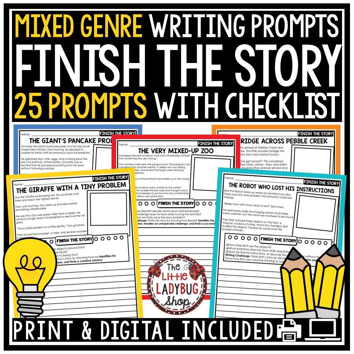 Finish the Story Writing Prompts Narrative Procedural Opinion Writing