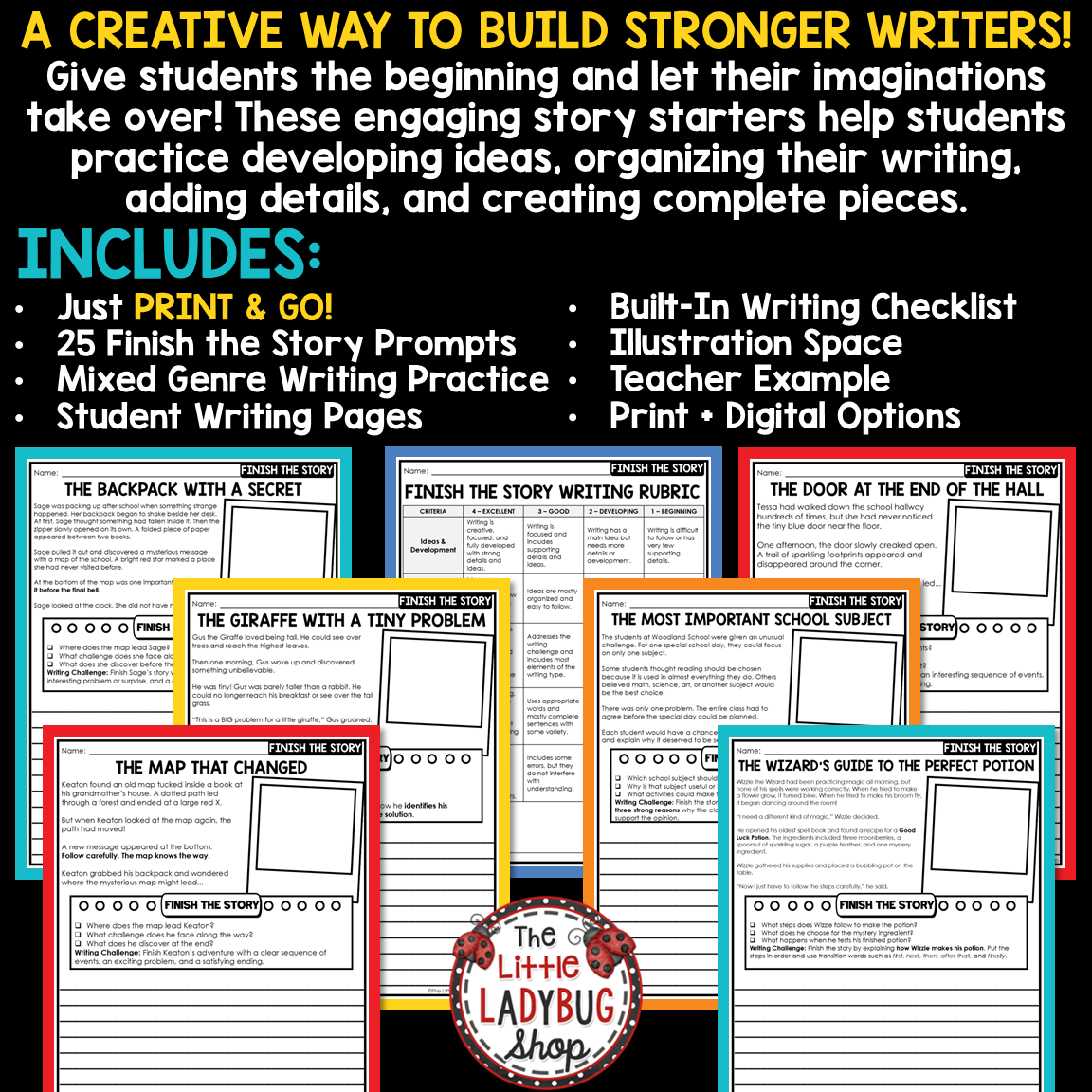 Finish the Story Writing Prompts Narrative Procedural Opinion Writing