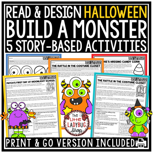 Create Build a Monster Craft Halloween Activity Reading Comprehension Passages