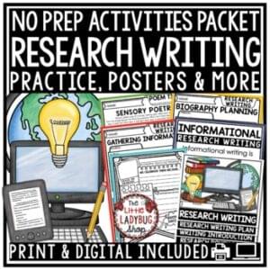 Research Paper Writing Graphic Organizers, Biography Report Template Digital-1