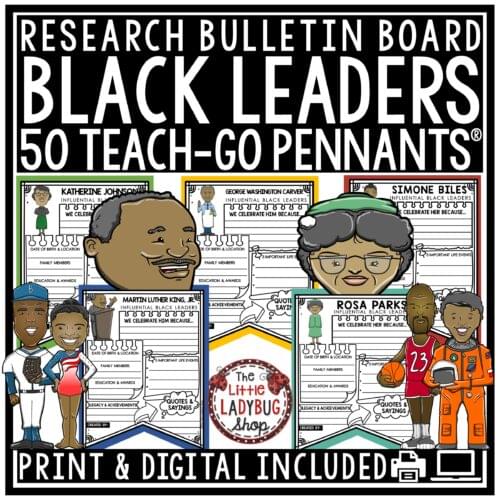 Black History Month  Research Template Bulletin Board Activities for Upper Elementary Students
