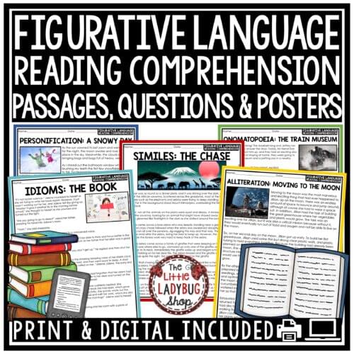 Figurative Language Reading Comprehension Passages 3rd 4th Grade