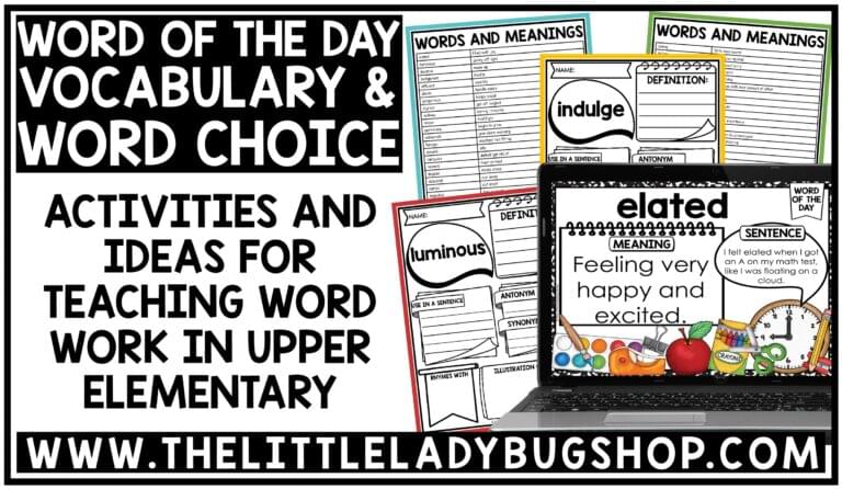 Word Choice and Vocabulary Word Work for Upper Elementary