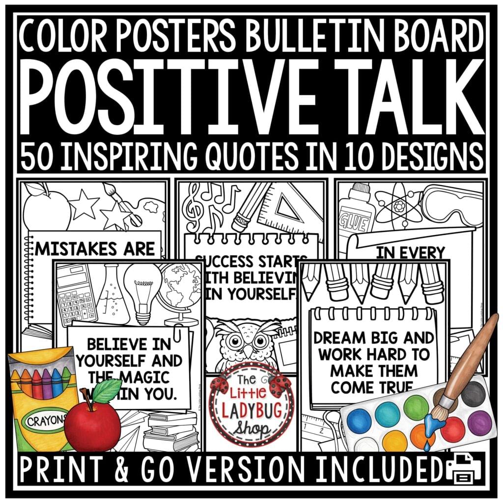 Positive Affirmations Testing Motivation Coloring Pages for upper elementary students in 3rd, 4th and 5th grade students