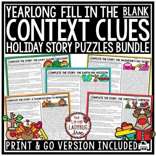Context Clues Reading Comprehension Passages Word Search