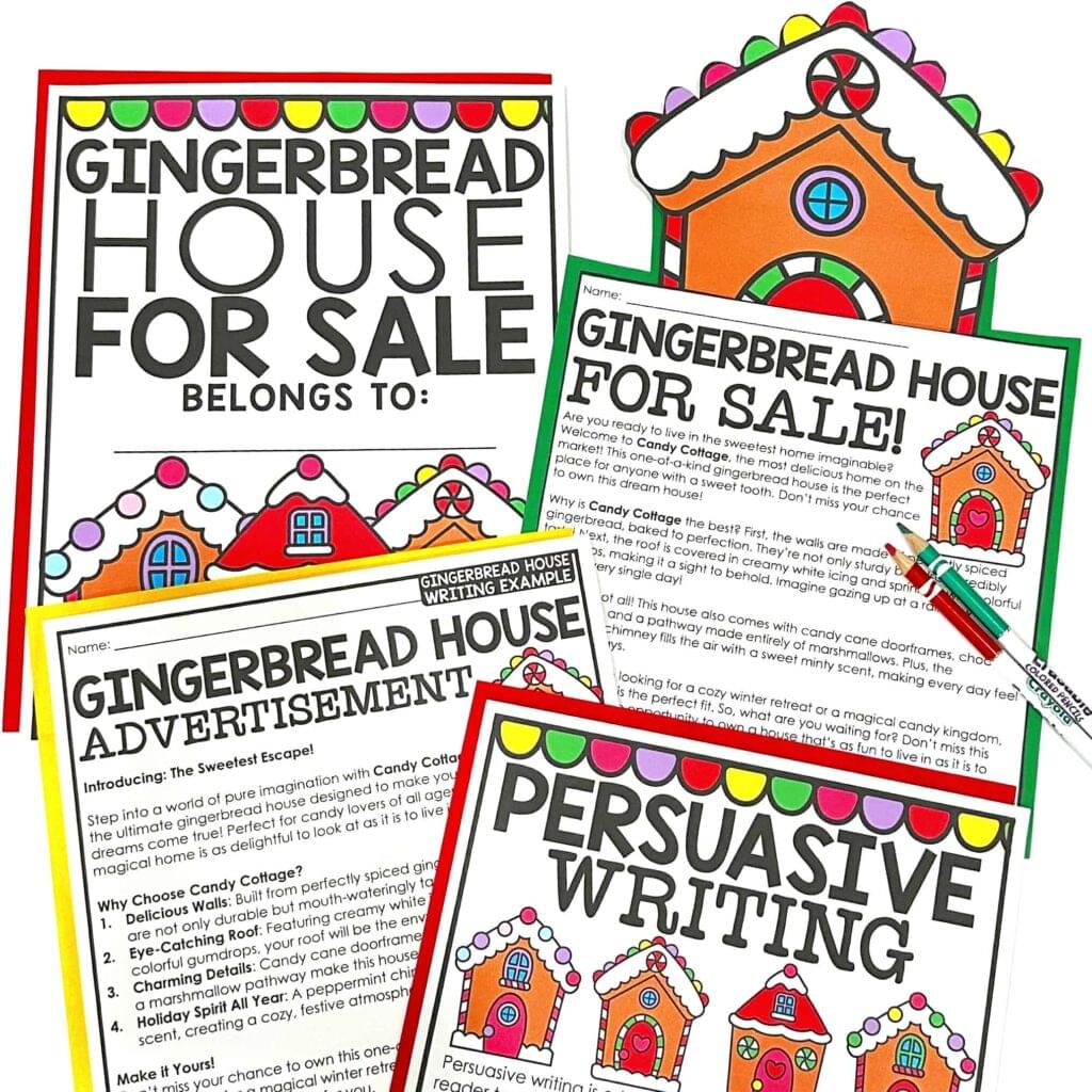 Gingerbread Themed Persuasive Writing Lesson Plan for Upper Elementary