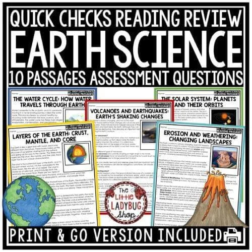 Earth Science Reading Review Passages Layers Of The Earth