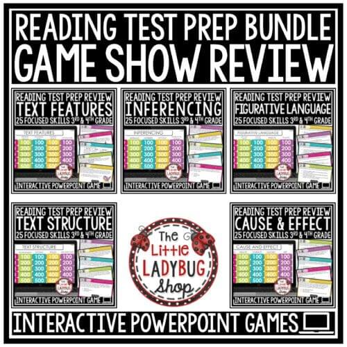 Reading Review Test Prep 3rd 4th Grade Reading Jeopardy Game Show