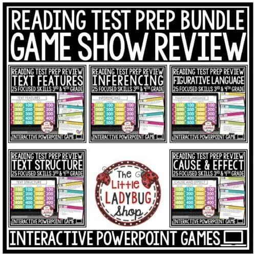 Reading Review Test Prep 3rd 4th Grade Reading Jeopardy Game Show
