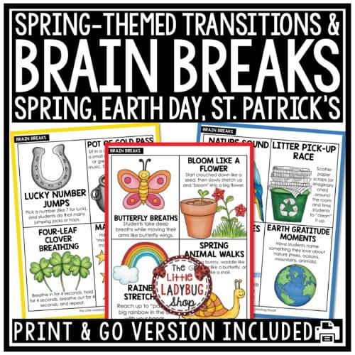 Earth Day St. Patrick's Day Spring-Themed Brain Breaks