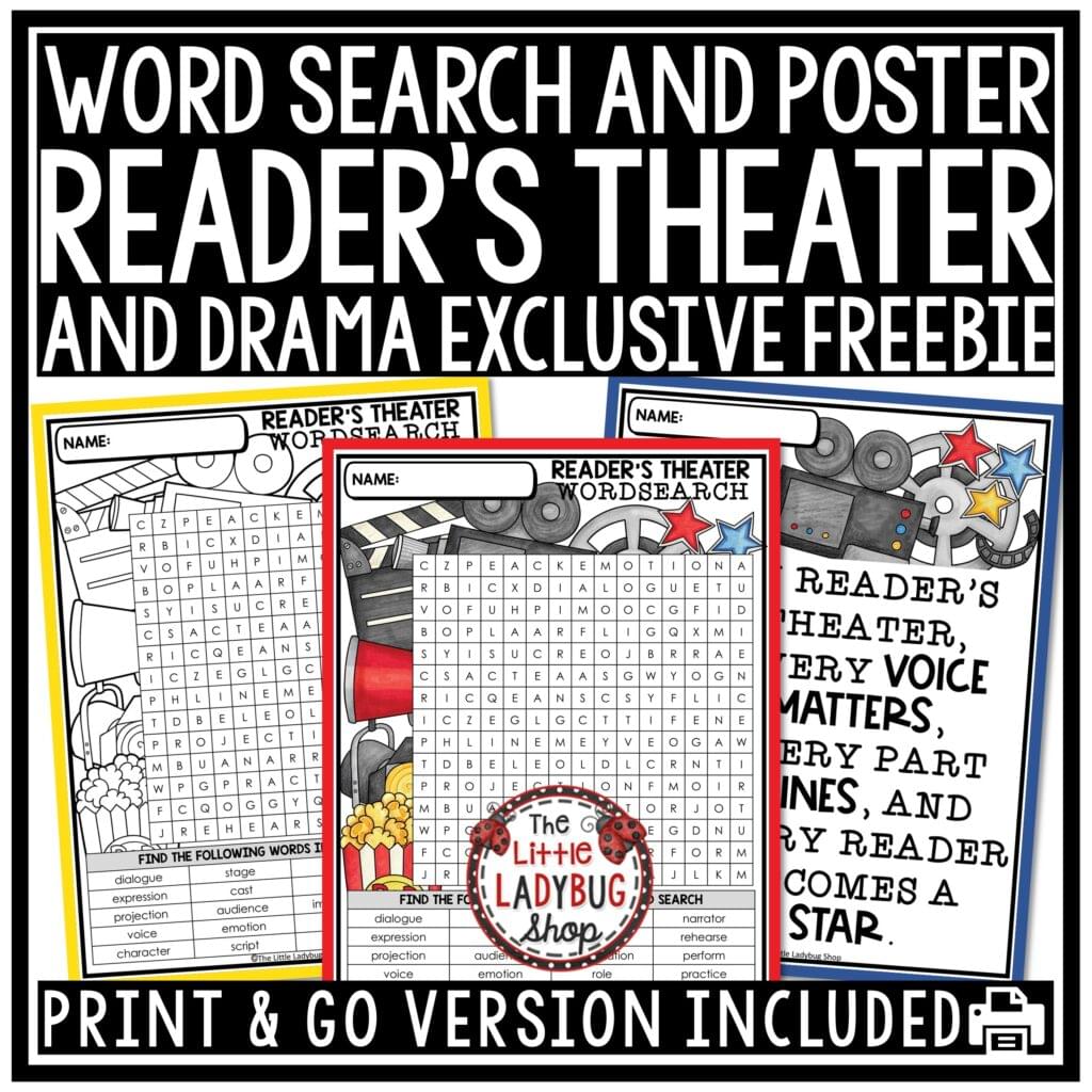 Drama and Reader’s Theater Freebie Poster Word Search