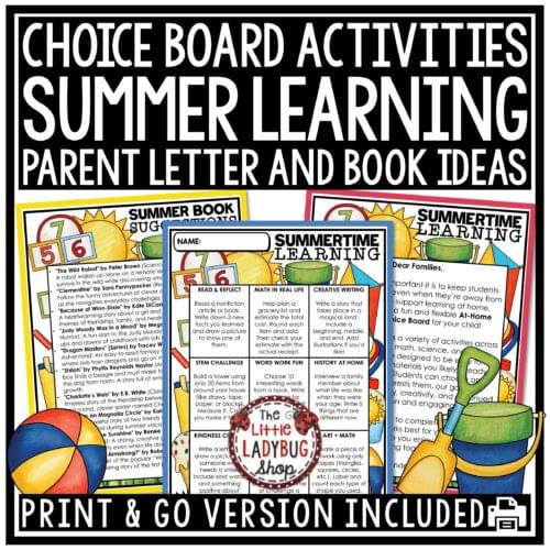 Summer Learning Activities Packet 3rd 4th Grade Summer Reading Letter To Parents