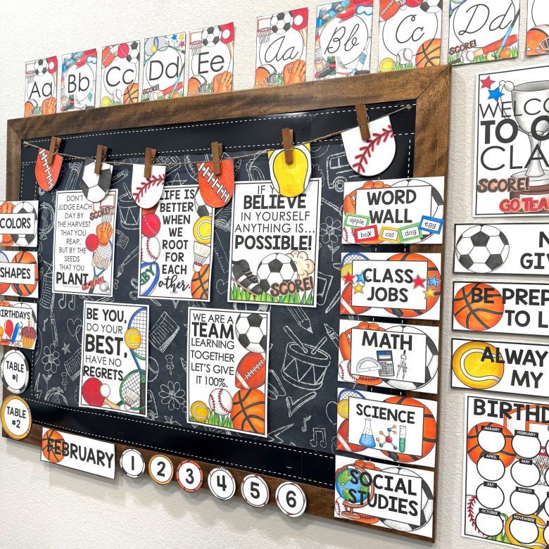 Sports Theme Back to school class decor